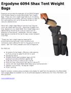 Ergodyne 6094 Shax Tent Weight Bags