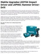Makita Upgrades LXDT04 Impact Driver and LXPH01 Hammer Driver-Drill