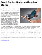 Bosch Pocket Reciprocating Saw Blades