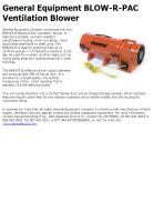 General Equipment BLOW-R-PAC Ventilation Blower