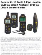General CL 10 Cable & Pipe Locator, CA10 AC Circuit Analyzer, BF10 AC Circuit Breaker Finder