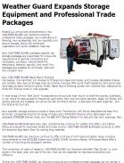 Weather Guard Expands Storage Equipment and Professional Trade Packages