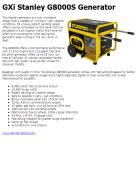 GXi Stanley G8000S Generator
