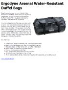 Ergodyne Arsenal Water-Resistant Duffel Bags