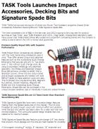 TASK Tools Launches Impact Accessories, Decking Bits and Signature Spade Bits