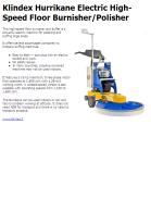 Klindex Hurrikane Electric High-Speed Floor Burnisher/Polisher