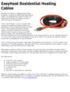 EasyHeat Residential Heating Cables