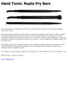 Hand Tools: Nupla Pry Bars