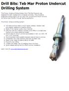 Drill Bits: Teb Mar Proton Undercut Drilling System