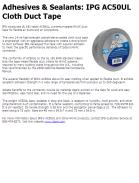 Adhesives & Sealants: IPG AC50UL Cloth Duct Tape