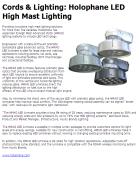 Cords & Lighting: Holophane LED High Mast Lighting