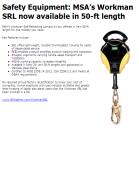 Safety Equipment: MSAs Workman SRL now available in 50-ft length