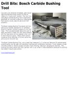 Drill Bits: Bosch Carbide Bushing Tool
