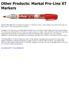 Other Products: Markal Pro-Line XT Markers