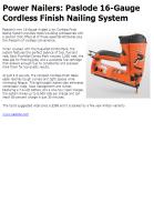 Power Nailers: Paslode 16-Gauge Cordless Finish Nailing System