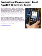 Professional Measurement: Ideal NaviTEK II Network Tester