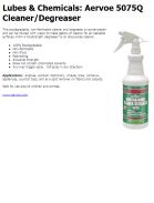 Lubes & Chemicals: Aervoe 5075Q Cleaner/Degreaser