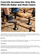 Concrete Accessories: Grip-Rite PROLOK Rebar and Mesh Chairs