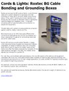 Cords & Lights: Roxtec BG Cable Bonding and Grounding Boxes
