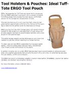 Tool Holsters & Pouches: Ideal Tuff-Tote ERGO Tool Pouch