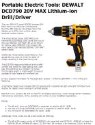 DEWALT DCD790 20V MAX Lithium-ion Drill/Driver