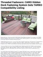 CAMO Hidden Deck Fastening System Gets TAMKO Compatibility Listing