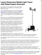 Larson Electronics Mobile Light Tower with Diesel Engine Generator