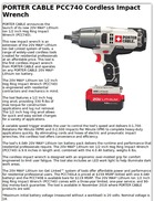 PORTER CABLE PCC740 Cordless Impact Wrench