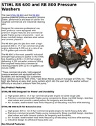 STIHL RB 600 and RB 800 Pressure Washers