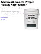 Prospec moisture vapor reducer