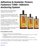 Powers Fasteners T308+ Adhesive Anchoring System