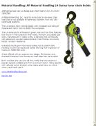 All Material Handling LA Series lever chain hoists