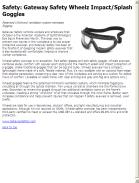 Gateway Safety Wheelz Impact/Splash Goggles are now Available with Foam Edge for Extra Comfort and Protection
