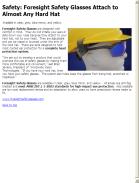Foresight Safety Glasses Attach to Almost Any Hard Hat