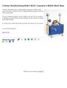 Trimmer Manufacturing Model 4825C Carpenters Mobile Work Shop
