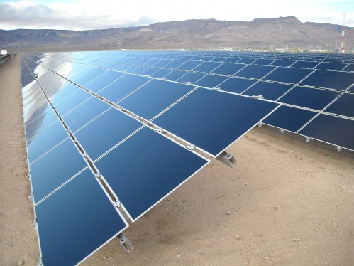 When seen from a distance, this ground-mount solar installation near Las Vegas, supplied by Southwest Fastener, shimmers in the sun like a lake in the desert. When seen from a distance, this ground-mount solar installation near Las Vegas, supplied by Southwest Fastener, shimmers in the sun like a lake in the desert.