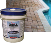 Seal and Stabilize Paver Hardscapes Bon’s Paver & Stabilizer is ideal for use on pavers and other non-resilient surfaces.  Provides a gloss finish with excellent water resistance while stabilizing sand joints and minimizing weed growth.  