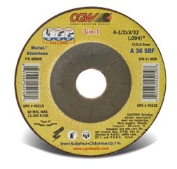 CGW&rsquo;s New 3-in-1 Cut/Grind/Finish Wheels Provide High Performance and Efficiency in a Single Disc