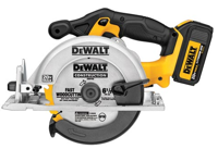 The new 20 Volt MAX Lithium Ion Circular Saw (DCS391L1 features a lightweight magnesium shoe, optimized handle design, a powerful 460 Max Watts Out (MWO) 3,700-rpm motor that is 10 percent more powerful than previous DEWALT 6-&frac12; inch cordless circular saws.