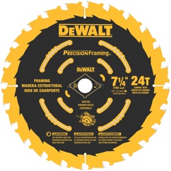 DeWalt Precision Framing Blades offer breakthrough performance, outstanding blade control, longer life and durability. They are ideal for professionals tasked with applications involving framing, roofing and siding installation and concrete forms.