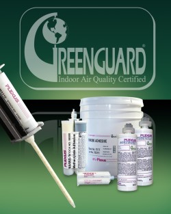 ITW Plexus&rsquo; line of 24 industrial and surfacing adhesives have been  certified by the Greenguard Environmental Institute (GEI) as  low-emissions products suitable for indoor environments.