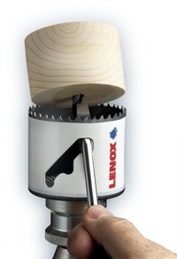 The patent pending design of the LENOX SPEED SLOT Hole Saw features a staircase slot for easy plug removal. The slot is wider than most and is placed low on the saw with multiple leverage points to easily eject the plug with a standard screwdriver.