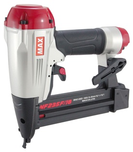 The MAX NF235F/18 shoots 18-gauge brads from 5/8&rdquo;-1 3/8&rdquo; in length and weighs only 2.5 pounds. 