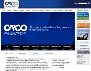 Columbus McKinnon's new Web site at www.cmworks.com