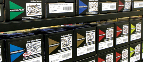Intercorp's Strong-Point brand construction fasteners feature new 5lb. and 1lb. product packaging. Featuring a metallic logo on the front, in varying families of colors, these products are a must-have for any distributor's showroom shelves. Intercorp's Strong-Point brand construction fasteners feature new 5lb. and 1lb. product packaging. Featuring a metallic logo on the front, in varying families of colors, these products are a must-have for any distributor's showroom shelves.