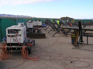 Multiquip Welders at work on a jobsite for Traylor Bros. contractors. Traylor has built more than 100 tunnels and nearly 150 major bridges for the federal government, the Department of Transportation, individual states and municipalities.  
