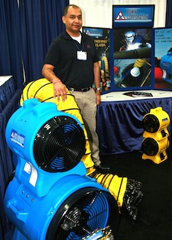 Attendees were drawn to the big, colorful job site ventilation products at Buhin Corporation’s booth where company president Ricardo Davalos represented his Roselle, Illinois company.