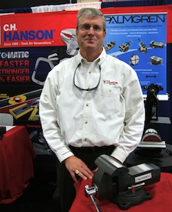 Nearby, Phil Hanson of C.H. Hanson showed his company’s hand tool line, but talked about another. “We just acquired Palmgren Steel Products,” he said.
