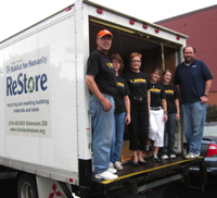 Several Sonnhalter employees after loading $26,000 in tools and building material donations from the Second Annual Sonnhalter Tool Drive to benefit the Greater Cleveland Habitat for Humanity.