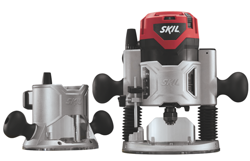 The SKIL Model 1830: 2-1/4 HP Combo Router Kit is designed for more demanding projects and features both an aluminum fixed base and an aluminum plunge base to allow users to choose their method of routing.